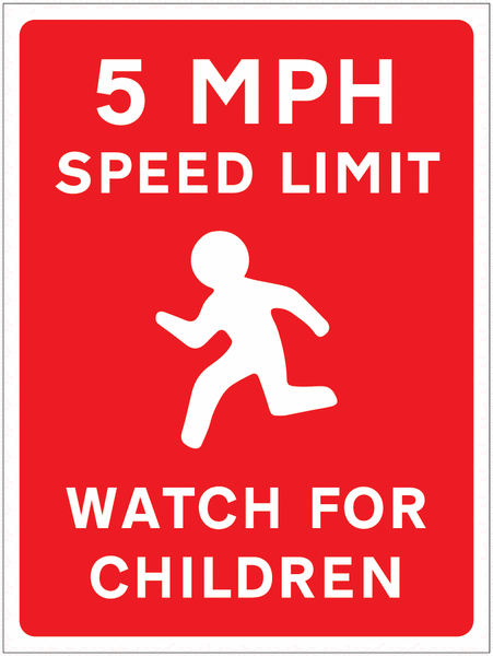Car Park Speed Limit Signs – 5 MPH Watch for Children