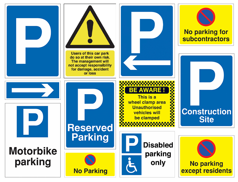 Construction Site Parking Signs