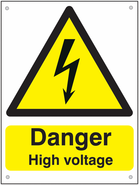 Danger High Voltage (Aluminium) Sign