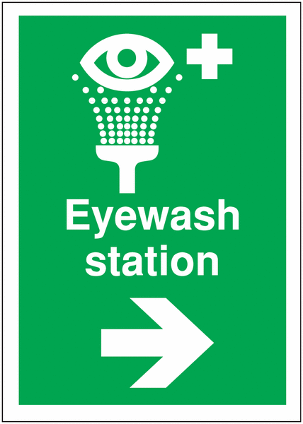 Directional First Aid Signs – Eye Wash Arrow Right