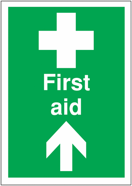 Directional First Aid Signs – First Aid Arrow Up