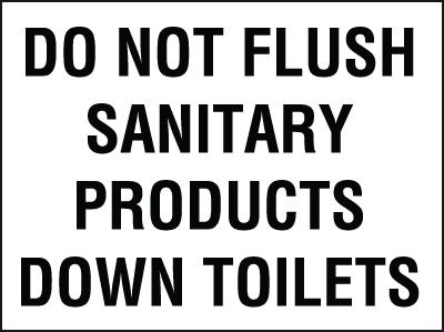 Do Not Flush Sanitary Products Down Toilet Sign – Single