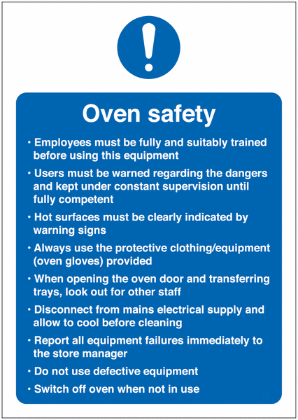 Oven Safety Sign (With Symbol)