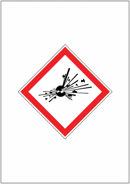 Single GHS COSHH Symbol Signs – Explosive 297 x 210 mm