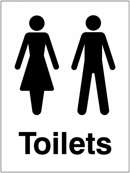Unisex Washroom White/Black Sign 200 x 150 mm – Single